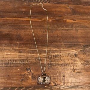 Handmade crystal bag necklace